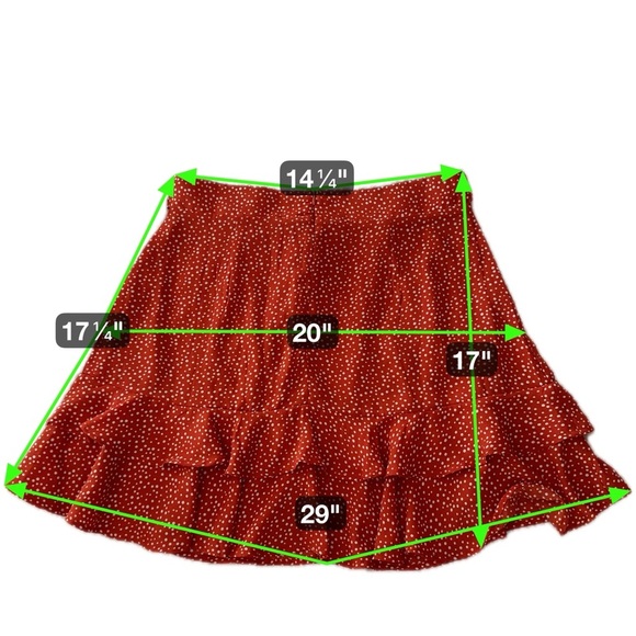 Altard State Ruffle Mini Skirt - Burnt Red Polka Dot - Size Small EUC - Picture 14 of 16